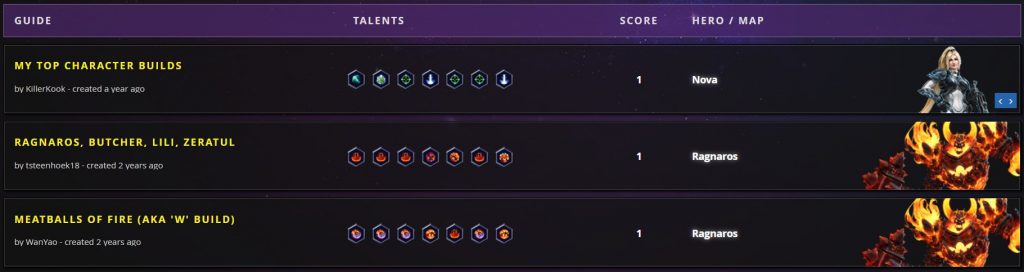 Community-created guides for Heroes of the Storm.